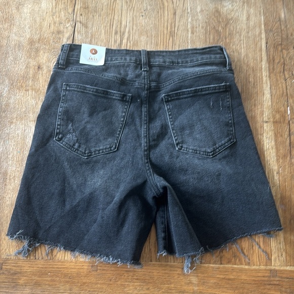 JBD just black denim faded frayed hem size L denim shorts - Picture 7 of 7